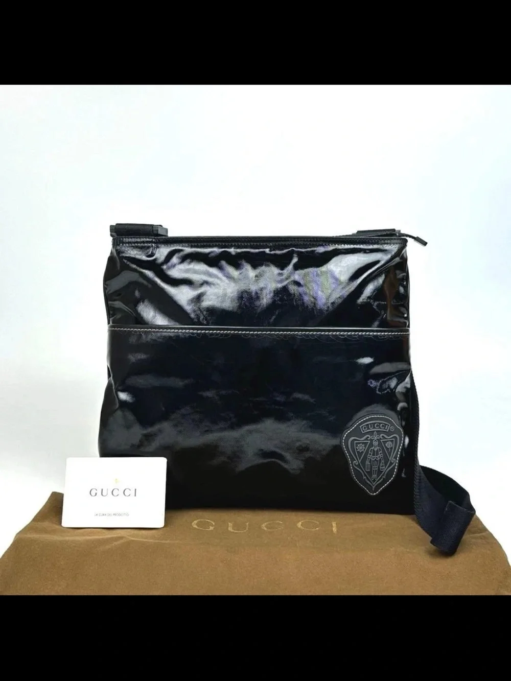 Gucci Black Patent Leather Crossbody Bag